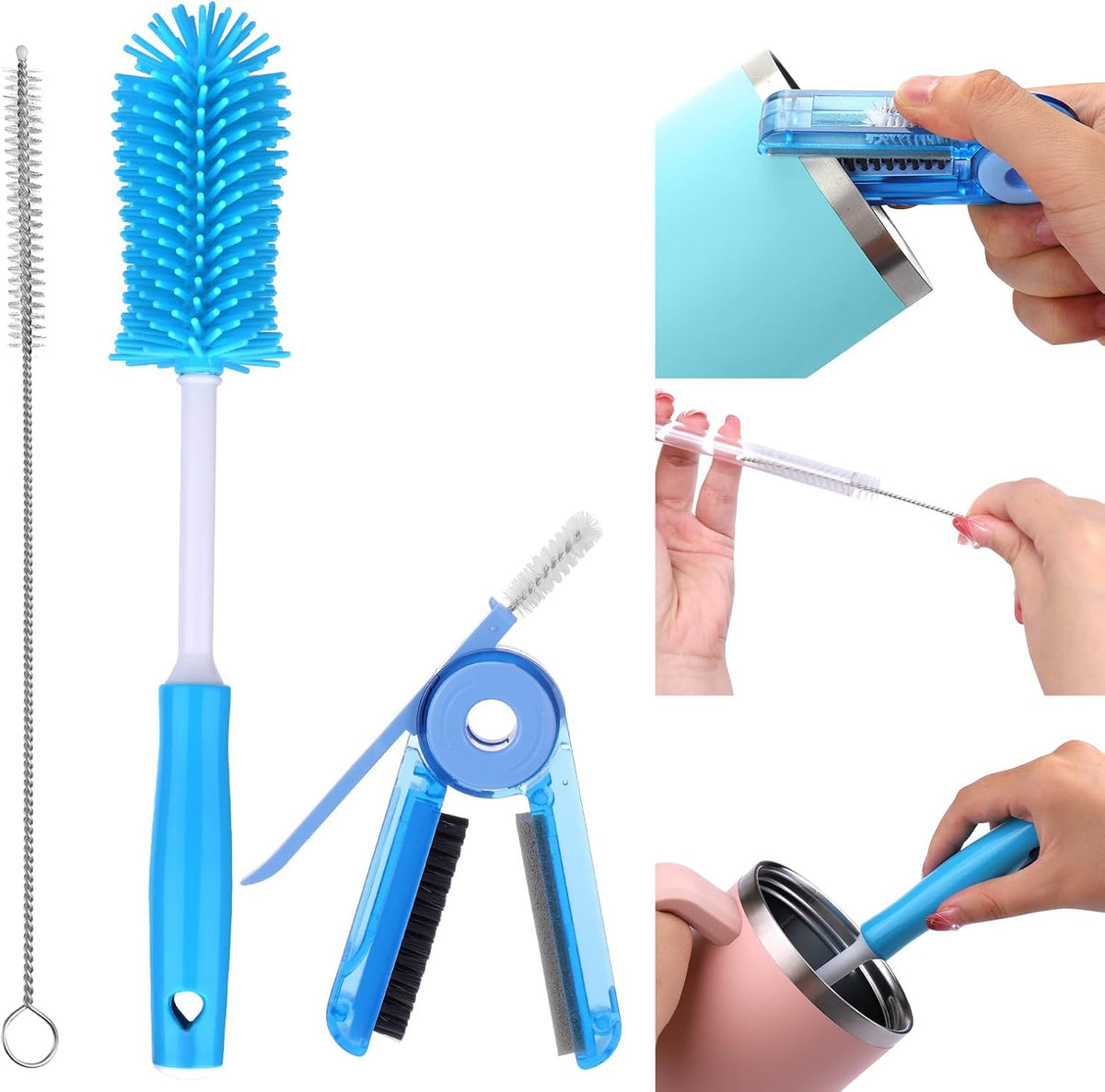 Water Bottle Cleaner Brush Set for Owala 24oz/32oz/40oz Cup,5 Pcs