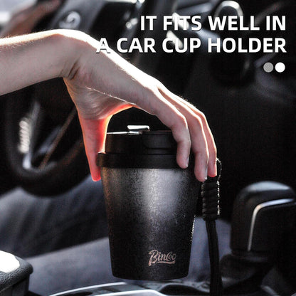Insulated Coffee Mug with Lid, Travel Coffee Mug Tumble, Leakproof Travel Coffee Tumbler Cups, Gifts for Women Men Her Him,280ml (Black)