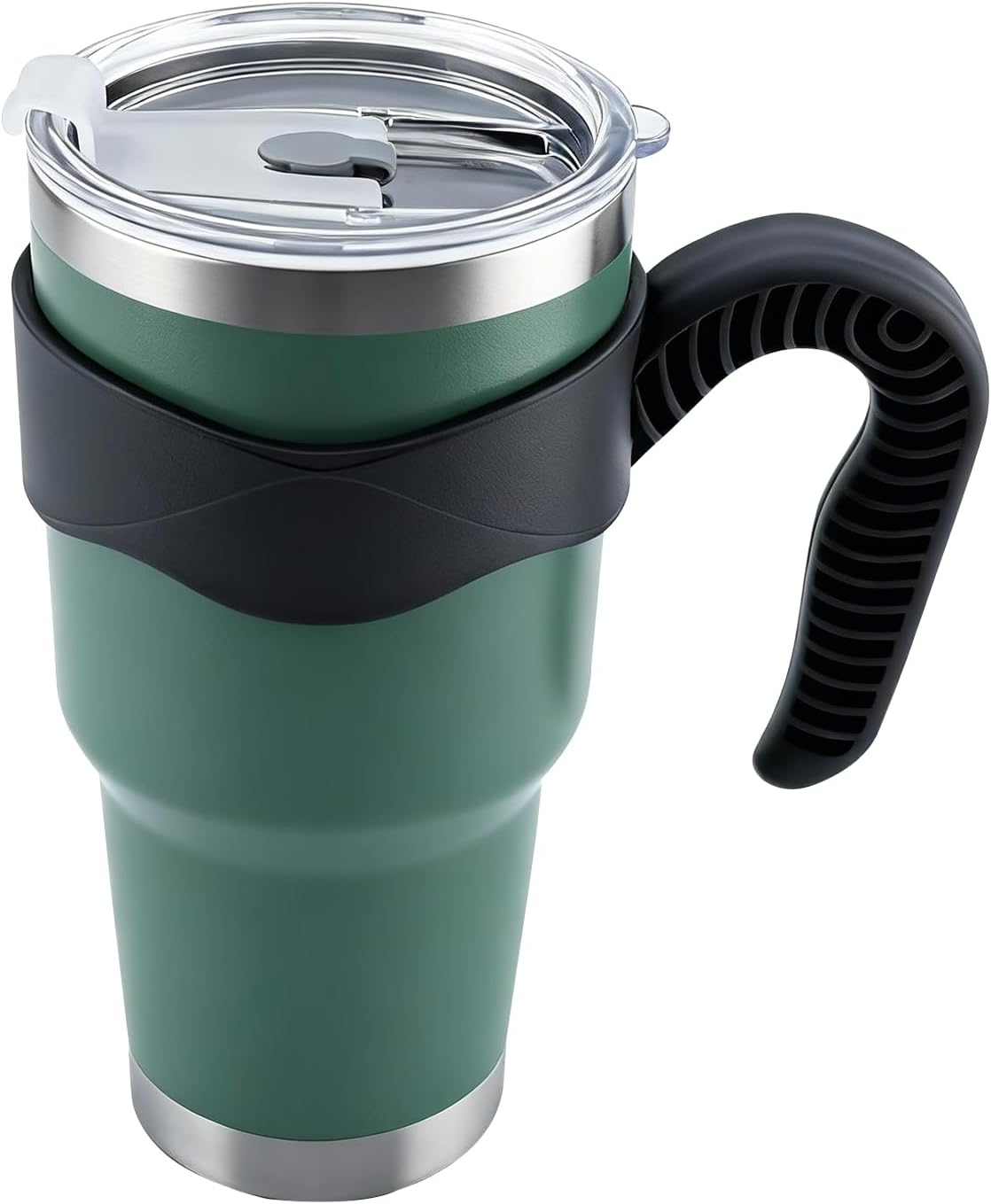 30oz Insulated Tumbler with Handle and Straw Stainless Steel Mug, Green
