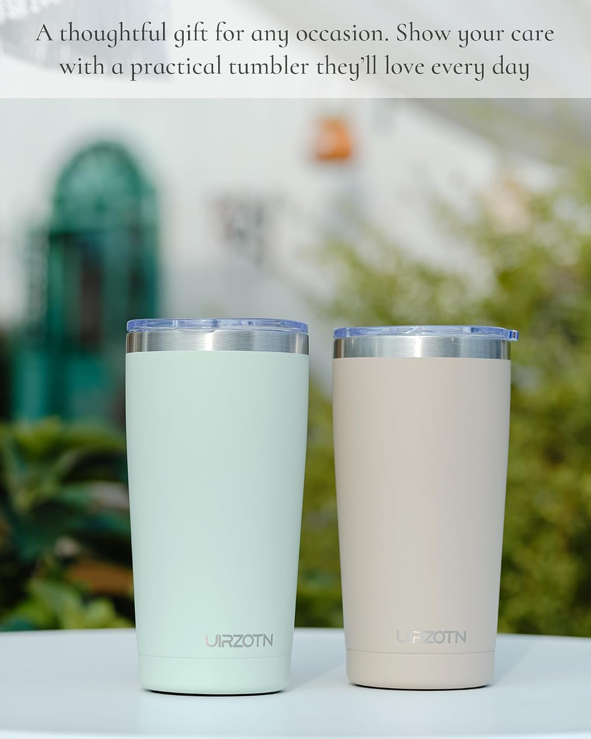20oz Travel Coffee Tumbler, Insulated Travel Mug, Black | Includes 2 Lids & Straw, Stainless Steel, Vacuum Insulated, Fits Car Cup Holders, Hot & Cold Drinks, Reusable Cup