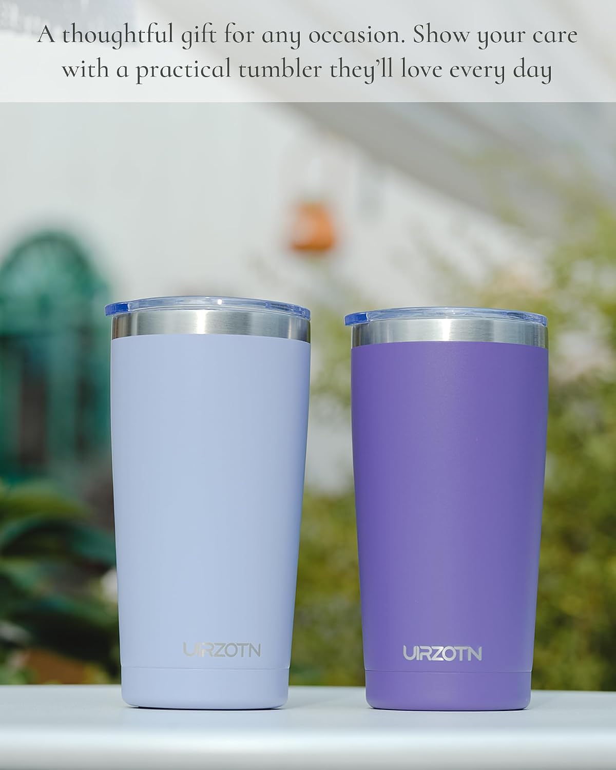 20oz Travel Coffee Tumbler, Insulated Travel Mug, Black | Includes 2 Lids & Straw, Stainless Steel, Vacuum Insulated, Fits Car Cup Holders, Hot & Cold Drinks, Reusable Cup