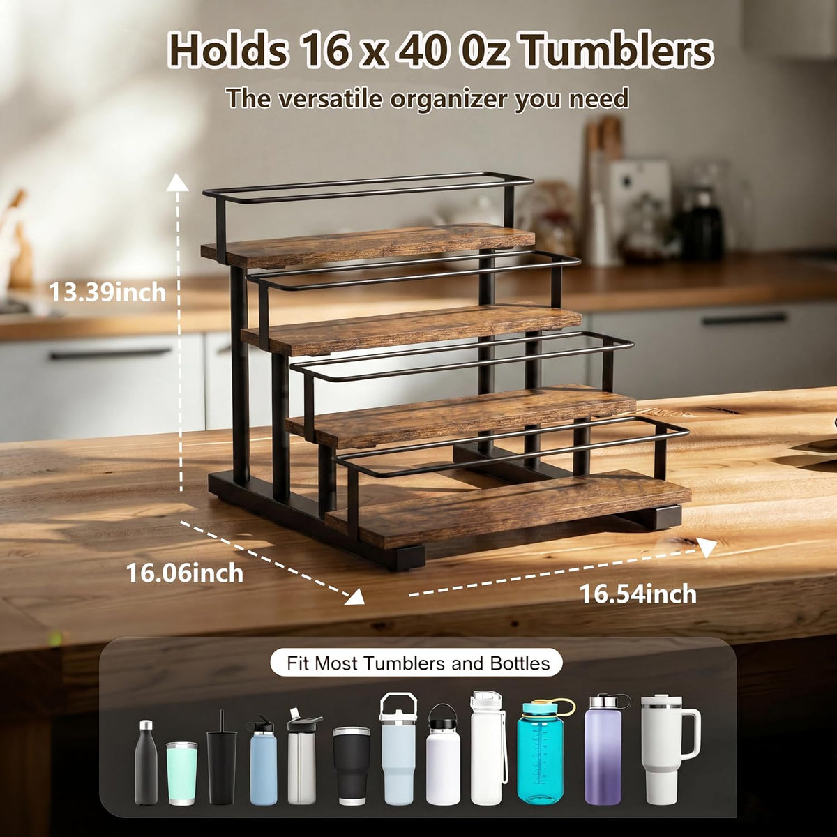3-Tier Stanley Cup Holder for 12 40-Ounce Tumblers