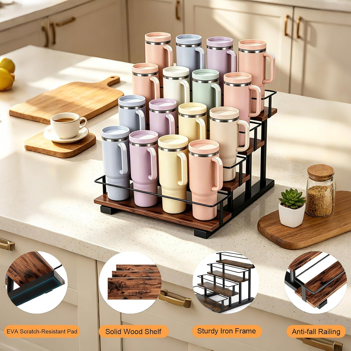 3-Tier Stanley Cup Holder for 12 40-Ounce Tumblers