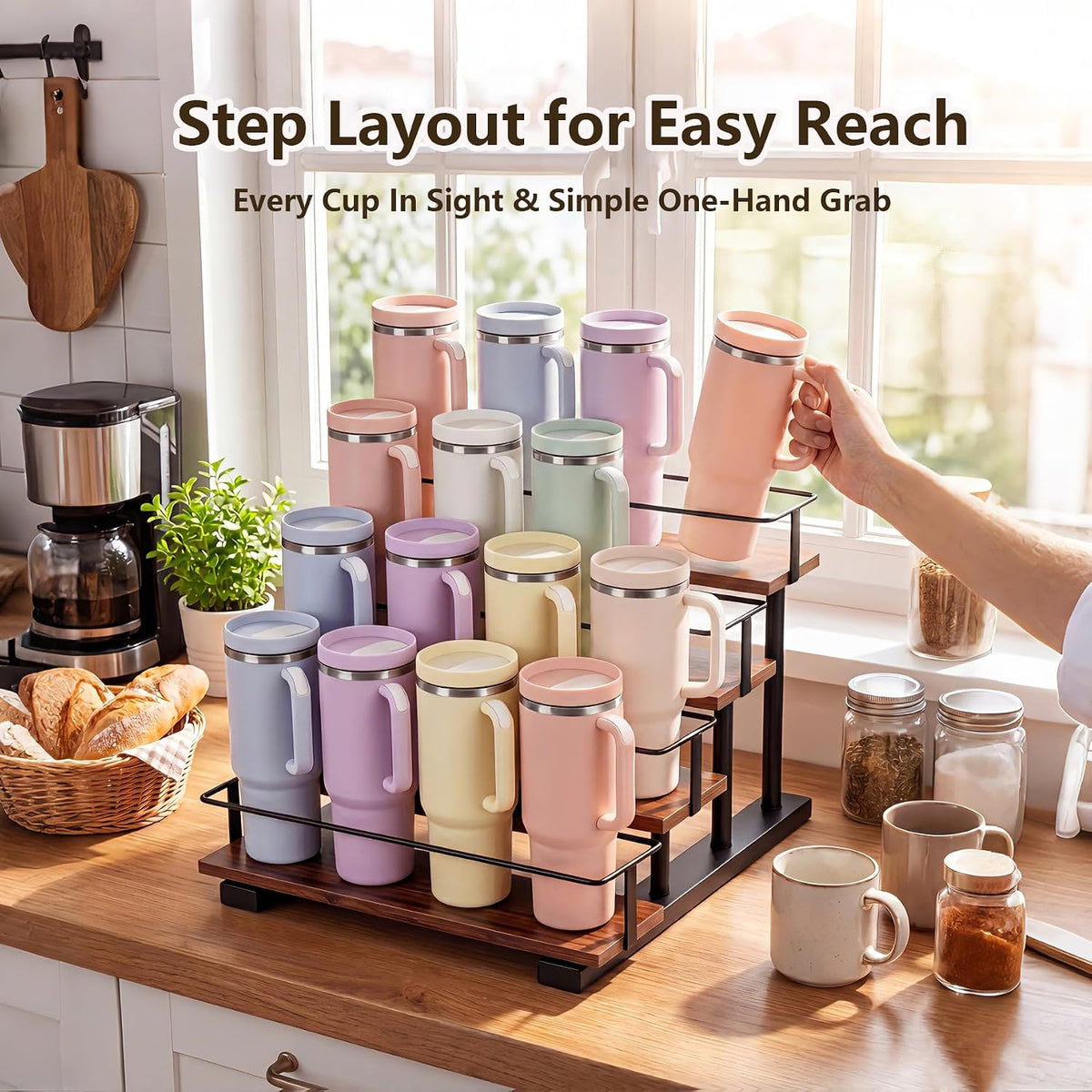 3-Tier Stanley Cup Holder for 12 40-Ounce Tumblers