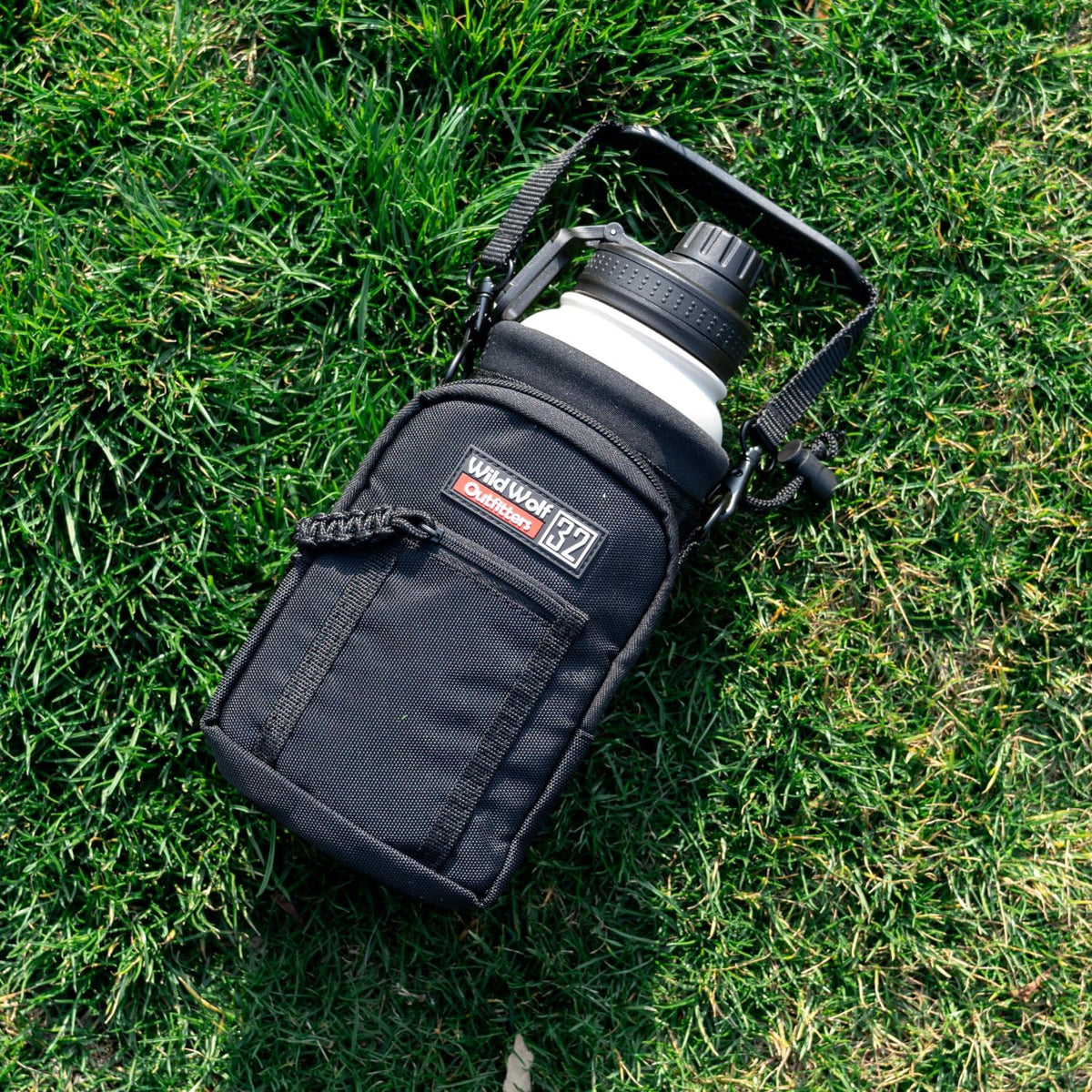 Insulated Water Bottle Holder With Strap, Carrier Bag for Walking, Hiking