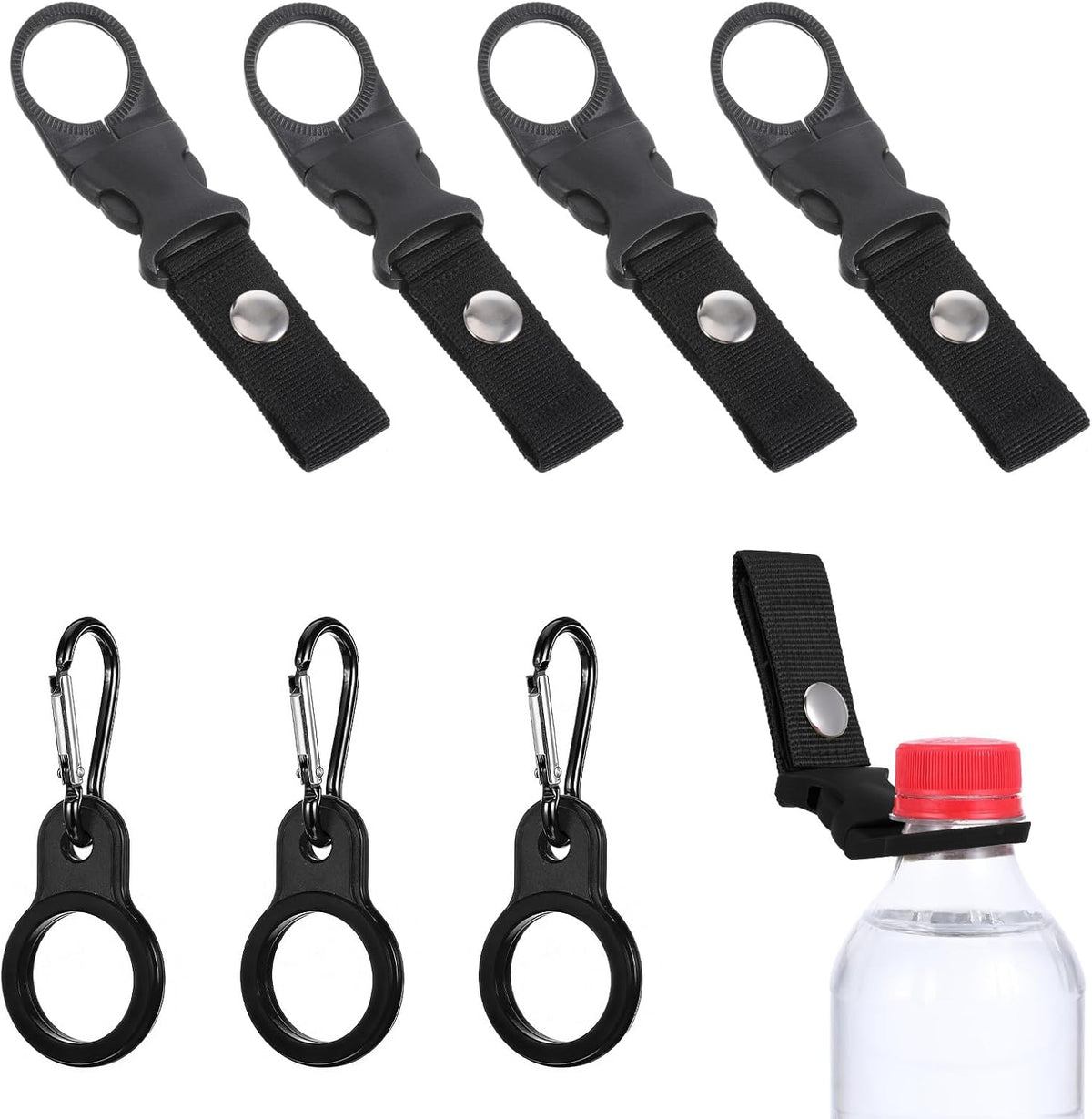 7 Pcs Water Bottle Holder Hanging Bottles Buckle Clip Portable Mineral Water Bottle Clip Strap Mineral Waters Ring Holder