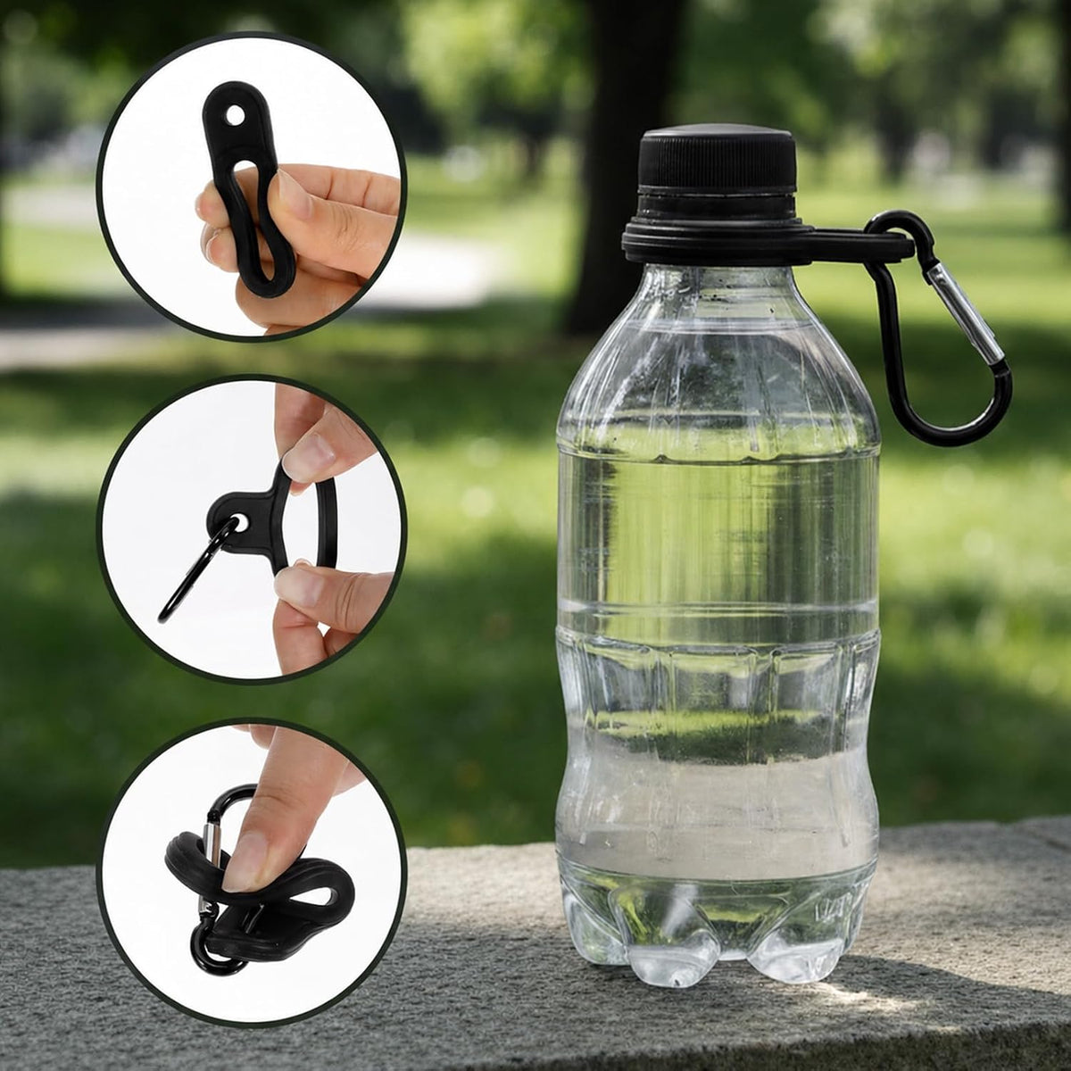 7 Pcs Water Bottle Holder Hanging Bottles Buckle Clip Portable Mineral Water Bottle Clip Strap Mineral Waters Ring Holder