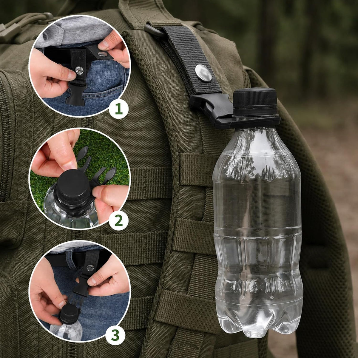 7 Pcs Water Bottle Holder Hanging Bottles Buckle Clip Portable Mineral Water Bottle Clip Strap Mineral Waters Ring Holder