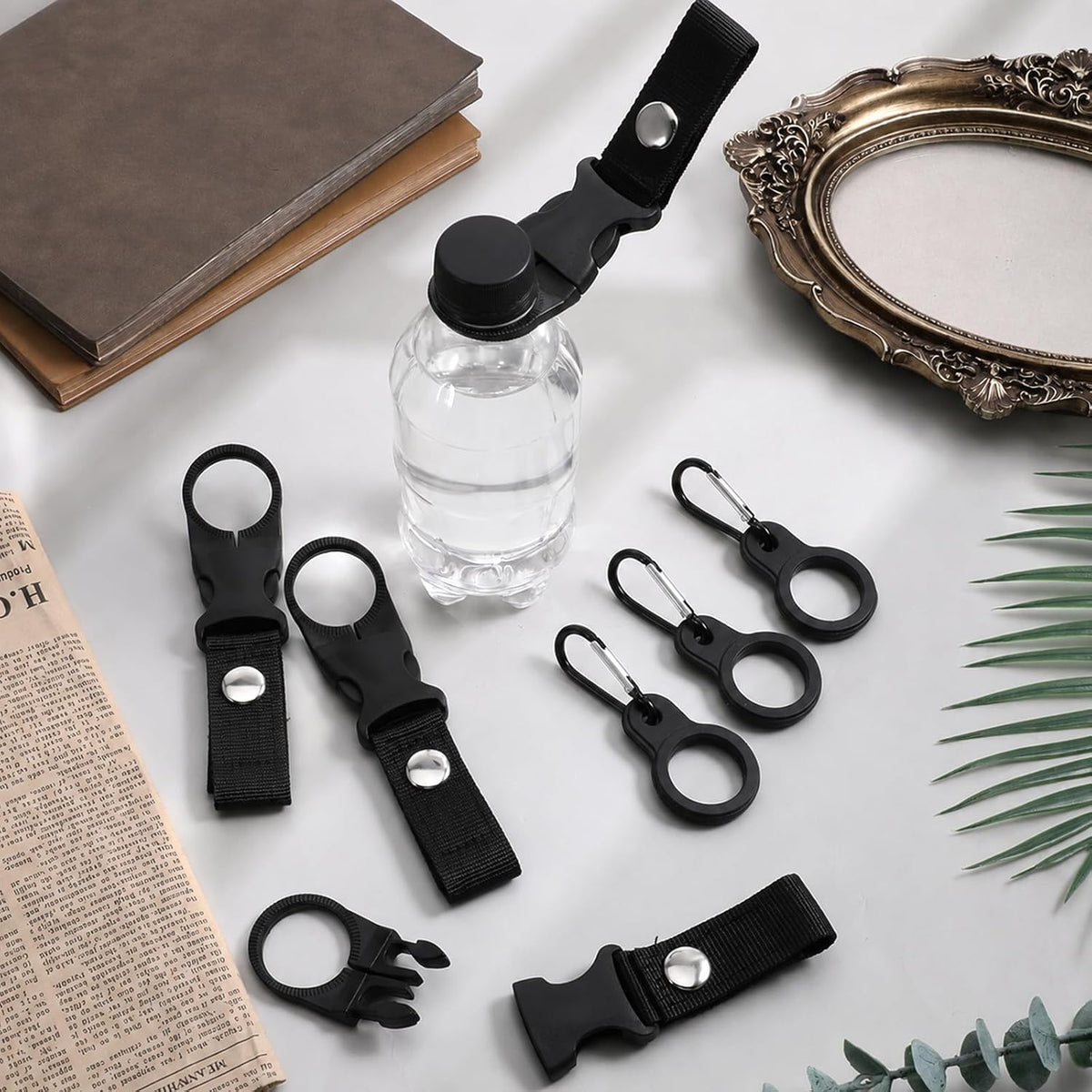 7 Pcs Water Bottle Holder Hanging Bottles Buckle Clip Portable Mineral Water Bottle Clip Strap Mineral Waters Ring Holder