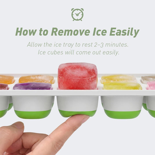 Ice Cube Tray, Silicone Ice Cube Trays for Freezer with Lid