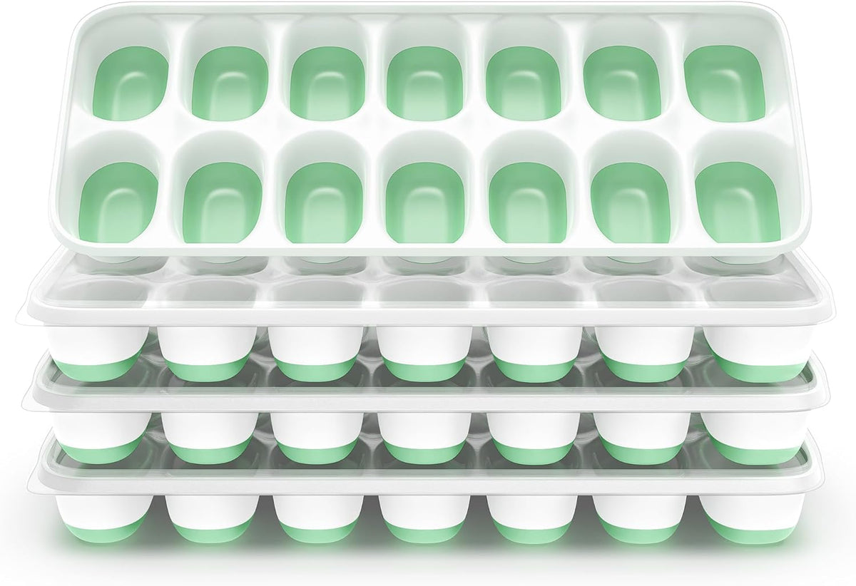 Ice Cube Tray, Silicone Ice Cube Trays for Freezer with Lid