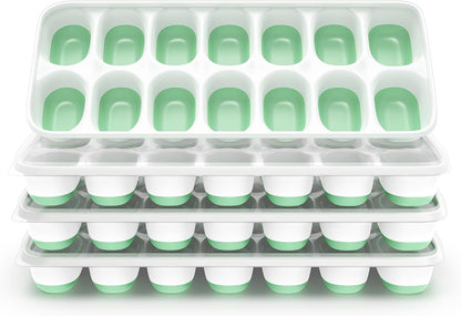 Ice Cube Tray, Silicone Ice Cube Trays for Freezer with Lid