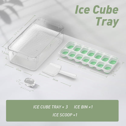 Ice Cube Tray, Silicone Ice Cube Trays for Freezer with Lid