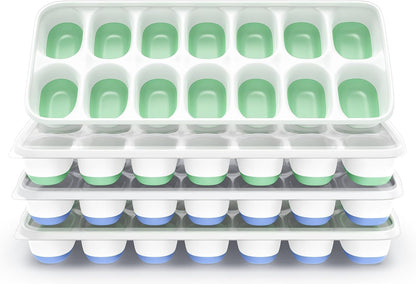 Ice Cube Tray, Silicone Ice Cube Trays for Freezer with Lid