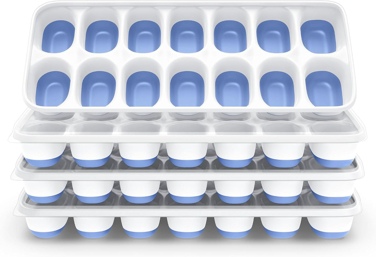 Ice Cube Tray, Silicone Ice Cube Trays for Freezer with Lid