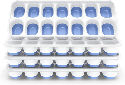 Ice Cube Tray, Silicone Ice Cube Trays for Freezer with Lid