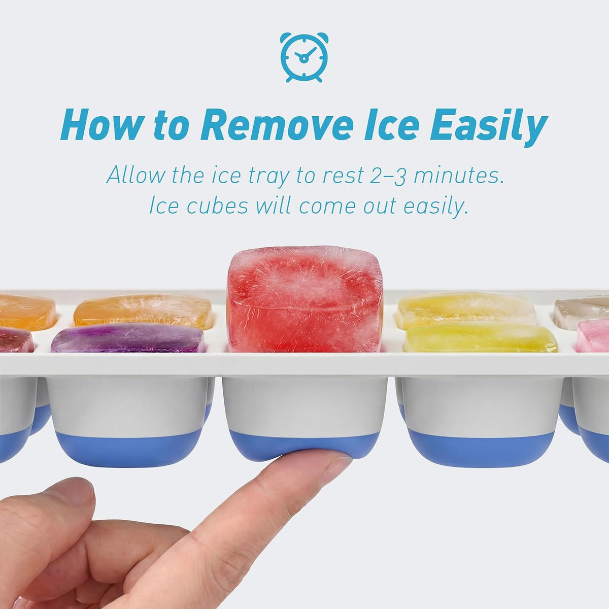 Ice Cube Tray, Silicone Ice Cube Trays for Freezer with Lid