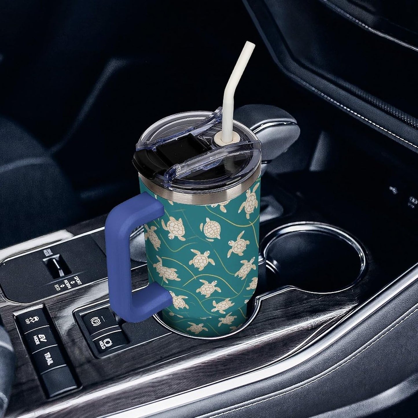 Leakproof Tumbler Vacuum Sealed Car Holder Friendly For Travel Simple Minimalist White Poppy Flower Pattern Coffee Mug Light Rose Red-style-27 - Colors F