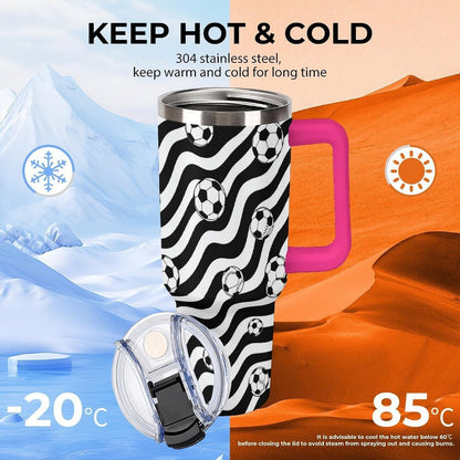 Leakproof Tumbler Vacuum Sealed Car Holder Friendly For Travel Simple Minimalist White Poppy Flower Pattern Coffee Mug Light Rose Red-style-27 - Colors F