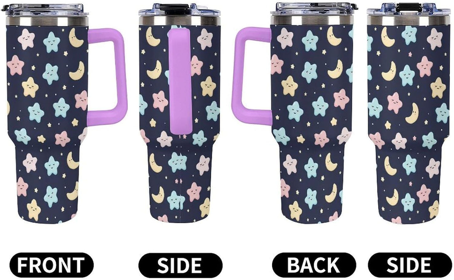 Leakproof Tumbler Vacuum Sealed Car Holder Friendly For Travel Simple Minimalist White Poppy Flower Pattern Coffee Mug Light Rose Red-style-27 - Colors F