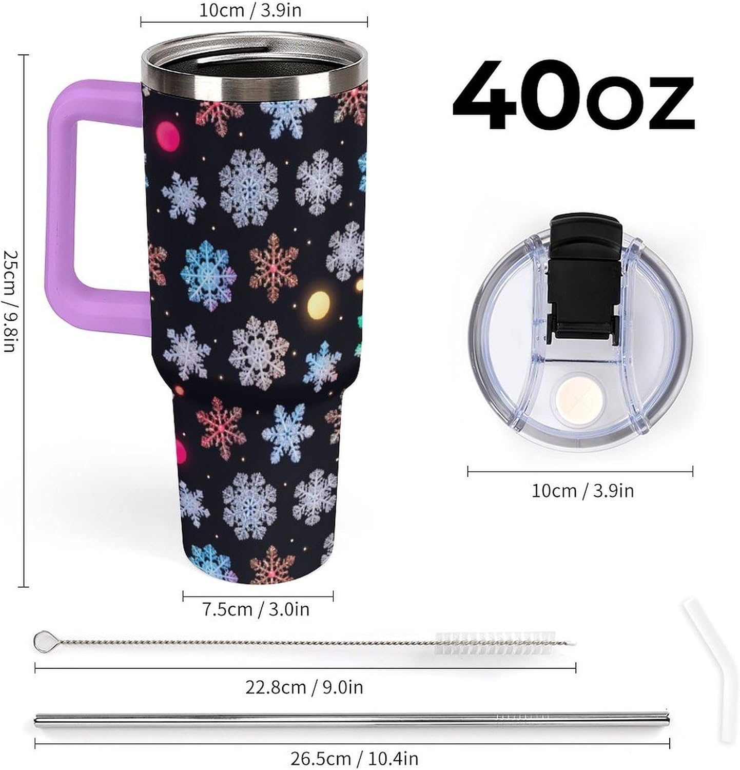 Leakproof Tumbler Vacuum Sealed Car Holder Friendly For Travel Simple Minimalist White Poppy Flower Pattern Coffee Mug Light Rose Red-style-27 - Colors F