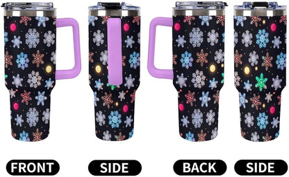 Leakproof Tumbler Vacuum Sealed Car Holder Friendly For Travel Simple Minimalist White Poppy Flower Pattern Coffee Mug Light Rose Red-style-27 - Colors F