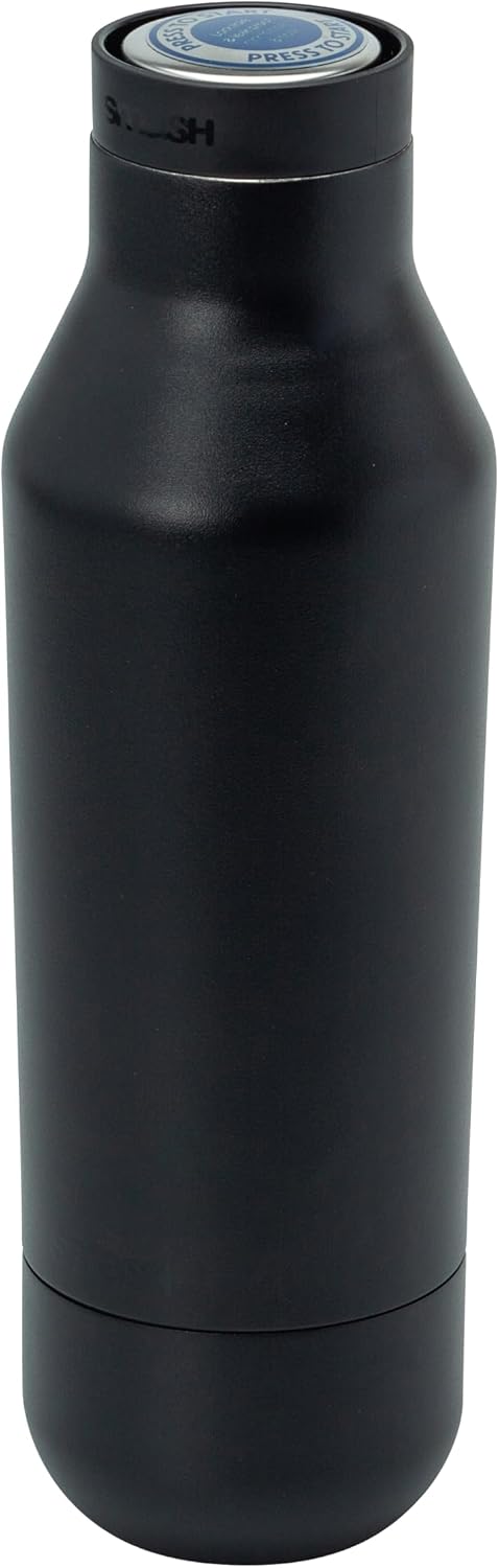 360° Edge Stainless Steel Insulated Water Bottle – Double Wall, Leak Proof, One-Touch Screw Top Lid, 360° Drinking Edge, Black