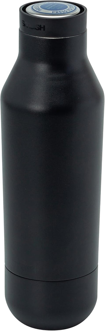 360° Edge Stainless Steel Insulated Water Bottle – Double Wall, Leak Proof, One-Touch Screw Top Lid, 360° Drinking Edge, Black