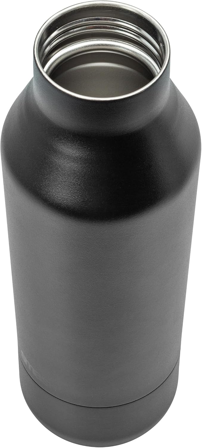 360° Edge Stainless Steel Insulated Water Bottle – Double Wall, Leak Proof, One-Touch Screw Top Lid, 360° Drinking Edge, Black