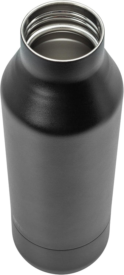 360° Edge Stainless Steel Insulated Water Bottle – Double Wall, Leak Proof, One-Touch Screw Top Lid, 360° Drinking Edge, Black