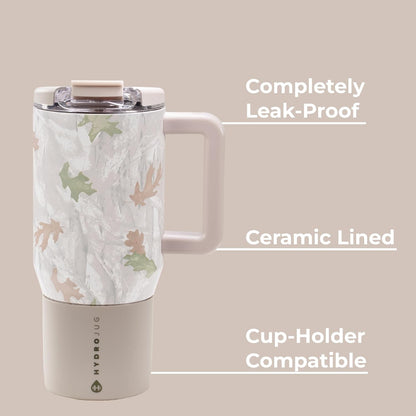 Coffee Traveler 20oz Ceramic-Lined Mug with Handle, Cascade
