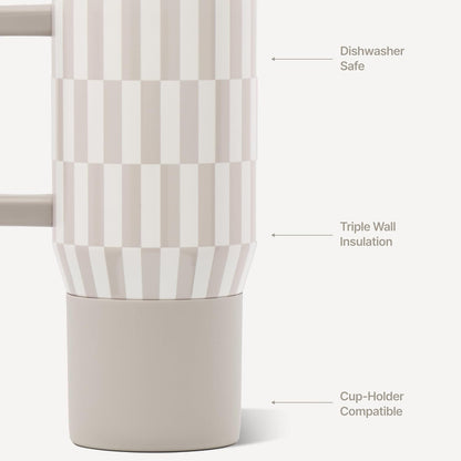 Coffee Traveler 20oz Ceramic-Lined Mug with Handle, Cascade