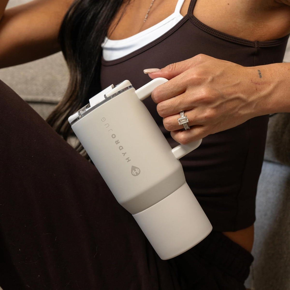 Coffee Traveler 20oz Ceramic-Lined Mug with Handle, Cascade