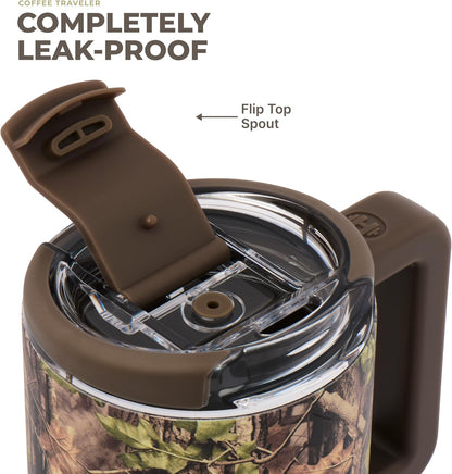 Coffee Traveler 20oz Ceramic-Lined Mug with Handle, Cascade