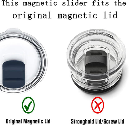 2 Pcs Magnetic Slider Replacement Block, Slider Lid Magnet for Yeti Lids 10 oz, 14oz, 16 oz, 20 oz, 26 oz, 30 oz (Black+Black)