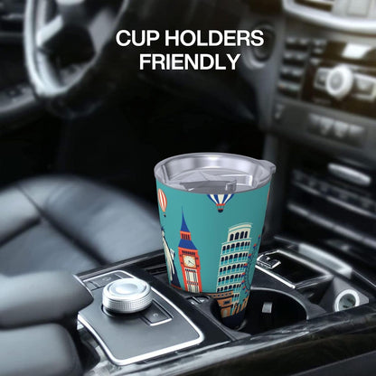 Let's go Travel for 20oz Car Cup Holder, Insulated Coffee Mug with Lid and Handle, Leak-Proof Spill Proof Travel Tumbler for Vehicle, Fits Most Auto Cup Holders