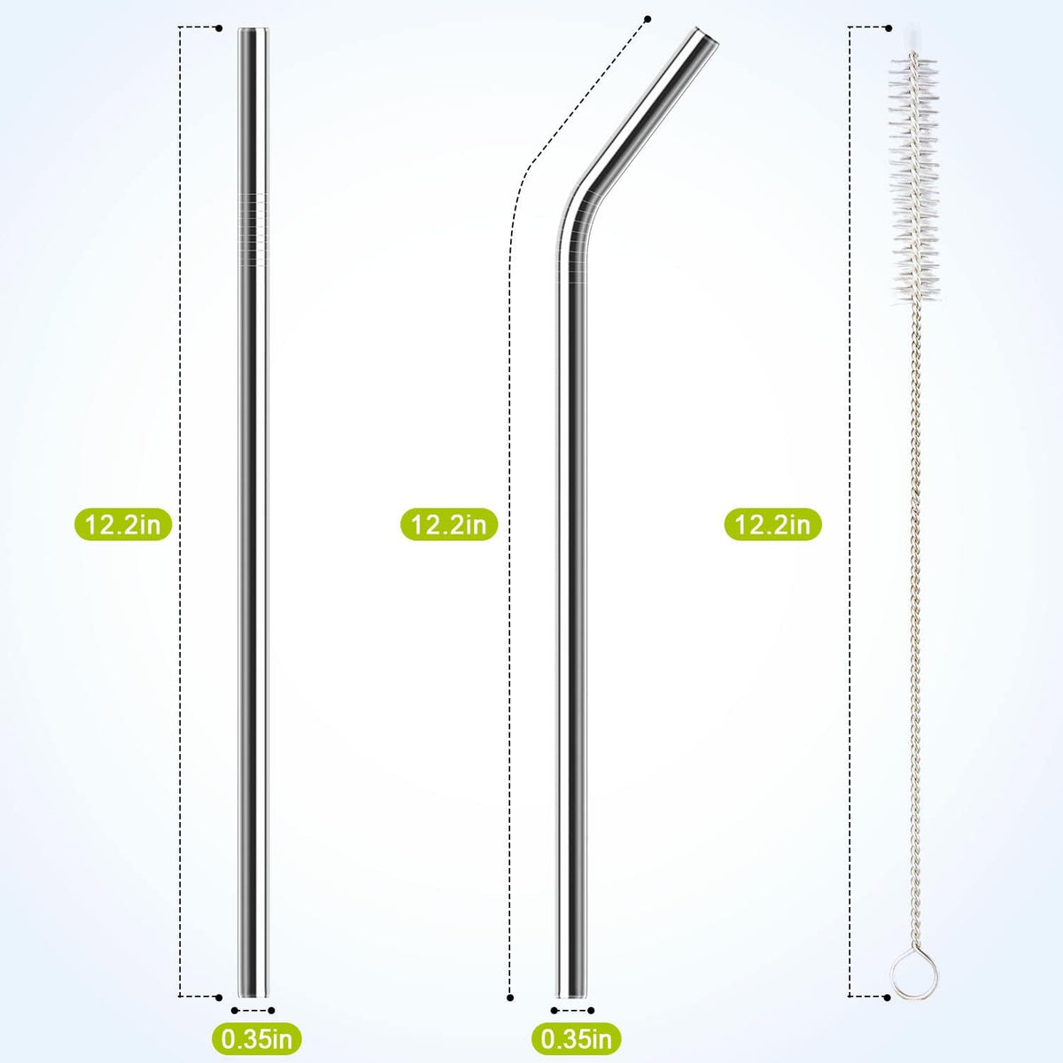 6 Pack Stainless Steel Straw Replacement 40 oz for Stanley Adventure Travel Tumbler, Reusable Straws with Cleaning Brush Compatible with Stanley 40oz Cup Tumbler