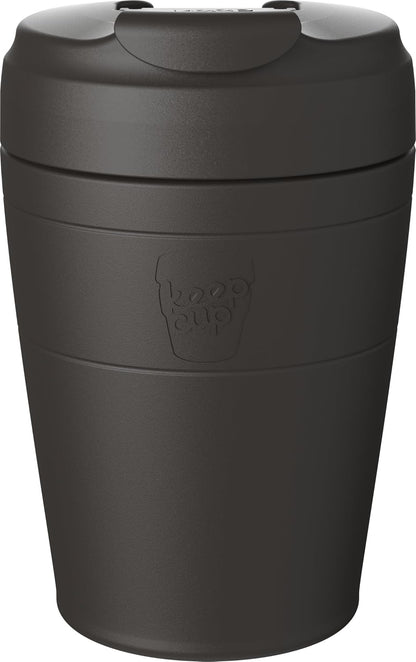 Commuter Travel Mug - Insulated Stainless Steel Reusable Coffee Cup with Spillproof Flip Lid - 16oz/454ml - Dark Chocolate