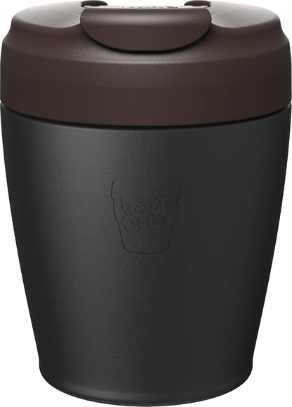 Commuter Travel Mug - Insulated Stainless Steel Reusable Coffee Cup with Spillproof Flip Lid - 16oz/454ml - Dark Chocolate
