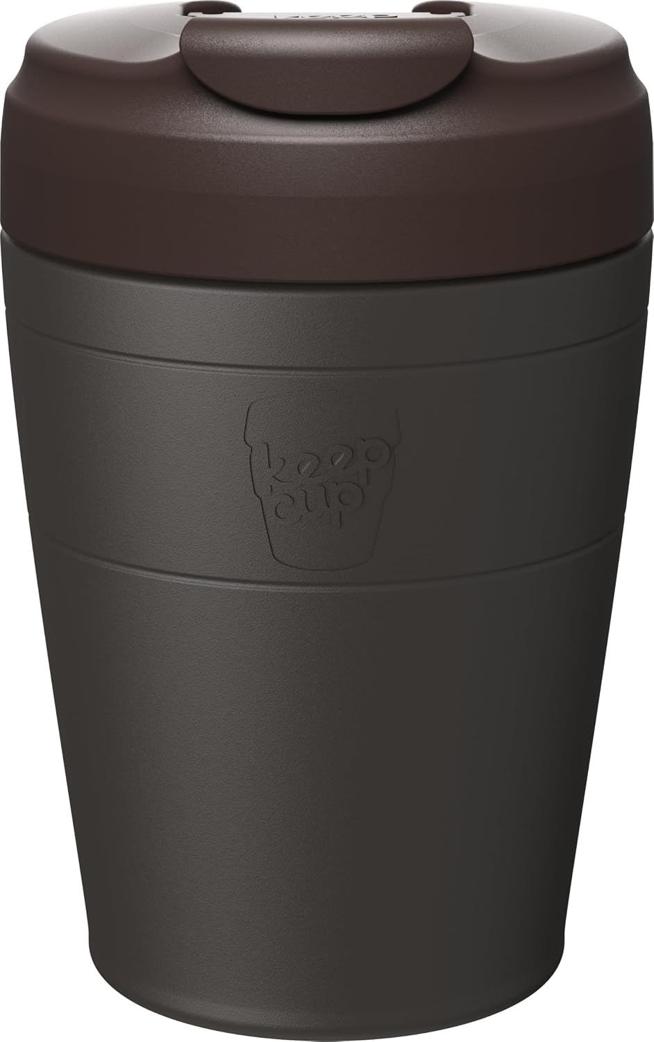 Commuter Travel Mug - Insulated Stainless Steel Reusable Coffee Cup with Spillproof Flip Lid - 16oz/454ml - Dark Chocolate
