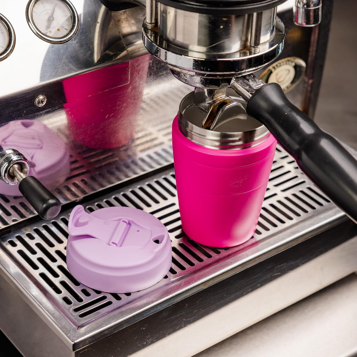 Commuter Travel Mug - Insulated Stainless Steel Reusable Coffee Cup with Spillproof Flip Lid - 16oz/454ml - Dark Chocolate