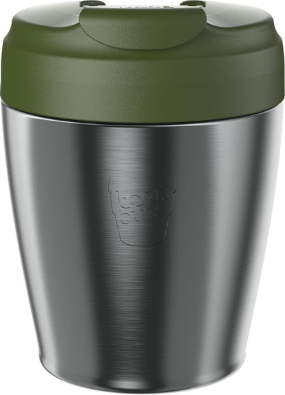 Commuter Travel Mug - Insulated Stainless Steel Reusable Coffee Cup with Spillproof Flip Lid - 16oz/454ml - Dark Chocolate