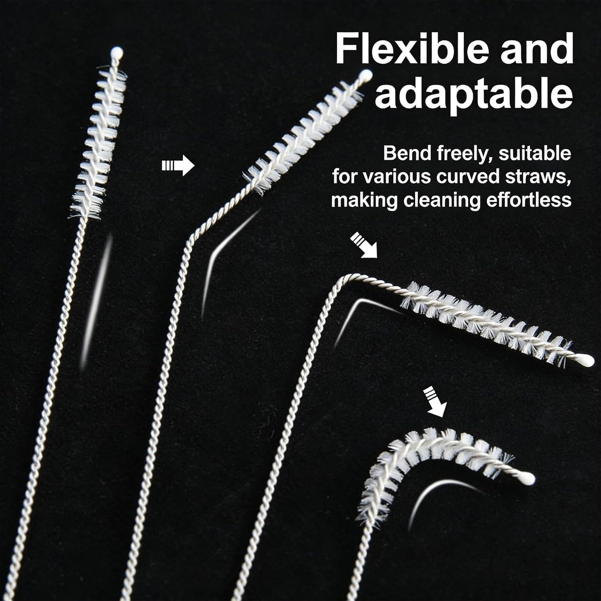 Straw Cleaner Brushes Sets, 8inch Different Diameters 10 Pieces, for Sippy Cup, Tumbler, Water Bottle, Drinking Straw
