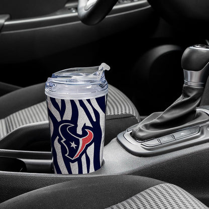 NFL Football Glitter 24oz Acrylic Glitter Tumbler with Hinged Lid, Officially Licensed Double Wall Tumbler with Straw