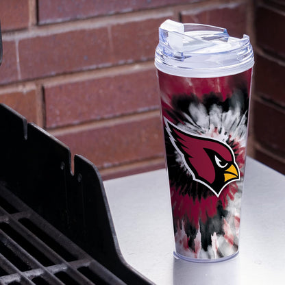 NFL Football Glitter 24oz Acrylic Glitter Tumbler with Hinged Lid, Officially Licensed Double Wall Tumbler with Straw