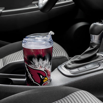 NFL Football Glitter 24oz Acrylic Glitter Tumbler with Hinged Lid, Officially Licensed Double Wall Tumbler with Straw