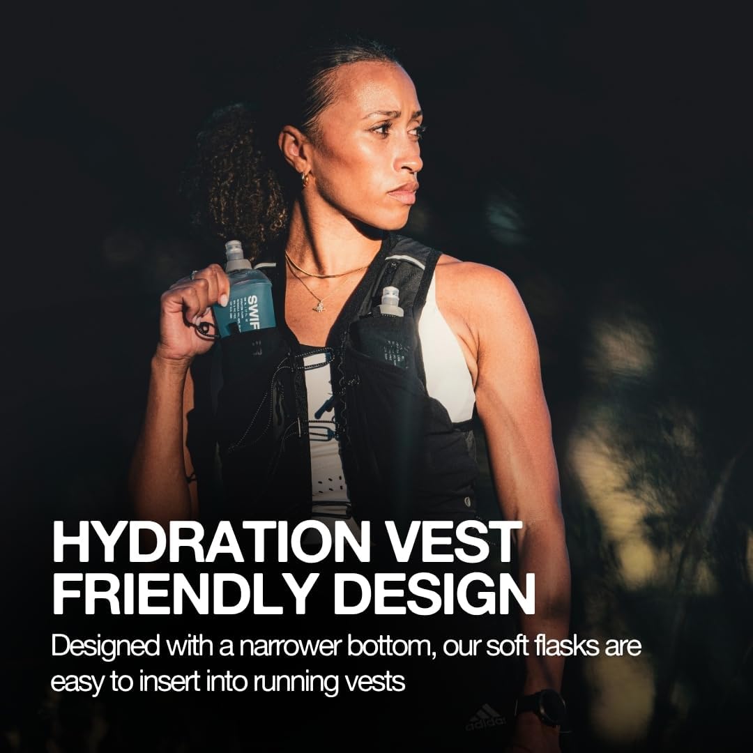 2x Soft Flask 500ml | Running, Hiking, Cycling Hydration Flask | Collapsible, Leakproof, Reusable | Matt Finish, Sky Blue