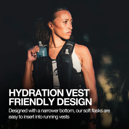 2x Soft Flask 500ml | Running, Hiking, Cycling Hydration Flask | Collapsible, Leakproof, Reusable | Matt Finish, Sky Blue
