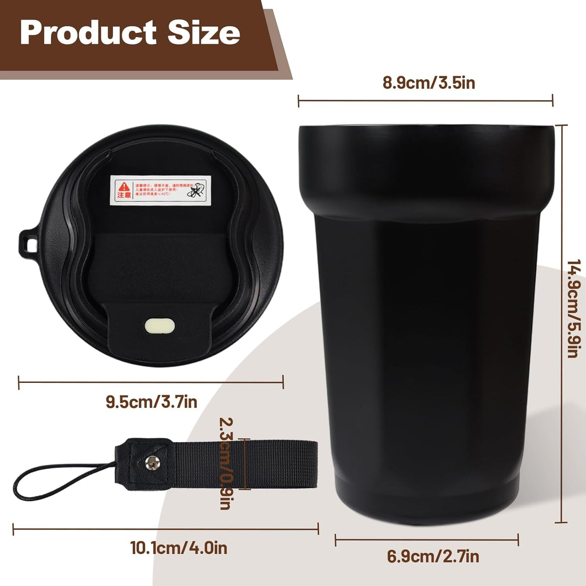 Insulated Coffee Tumbler 15.2oz 450ml Travel Coffee Mug 316 Stainless Steel Direct Drink Opening Leakproof Lid Reusable Insulated Coffee Mug Hot and Cold Ideal Travel Mug for Coffee Lover
