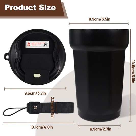 Insulated Coffee Tumbler 15.2oz 450ml Travel Coffee Mug 316 Stainless Steel Direct Drink Opening Leakproof Lid Reusable Insulated Coffee Mug Hot and Cold Ideal Travel Mug for Coffee Lover